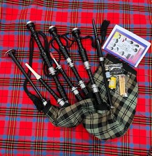 Écossais Cornemuse Noir Montre Temps Argent Supports Palissandre Highland