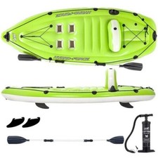 Kayak gonflable plat et stable avec dossier , ailerons pagaie gonfleur L270 cm