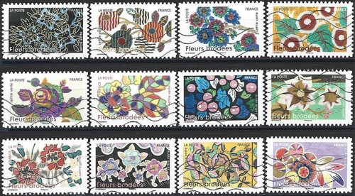 France série 12 timbres - france,