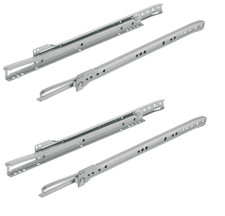 2x Coulisses de Tiroirs à Galets Blanc Schubladenschiene Partie Leadership