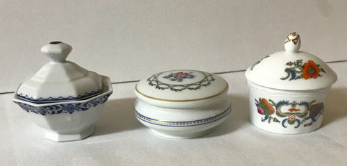 Lot porcelain trinket pill - porcelain,
