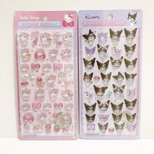 Sanrio Bonbon Drop Stickers Hello Kitty & Kuromi Cute Puffy Sticker Set Japon