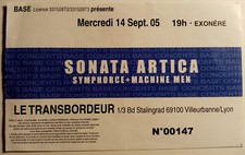 SONATA ARTICA  TICKET BILLET