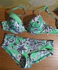TRIUMPH maillot bain 2 pièces Vert Culotte shorty 38 soutien gorge push up 90 B