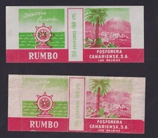 2 Ancienne  étiquette   allumettes   Espagne  BN 170434 Palmier Canaries