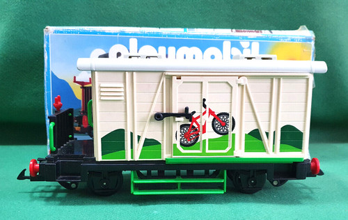 Playmobil train car with box - train,