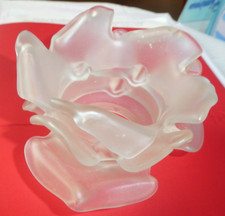 TULIPE PATE DE VERRE EN FORME DE PETALES DE ROSE BLANCHE APPLIQUE LUSTRE LAMPE(2