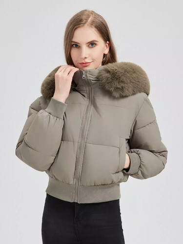 Doudoune courte femme camel - courte,