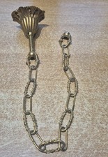 Superbe rosace plafonnier bronze ou laiton chaîne lustre Diam 8,3 cm long 63 cm