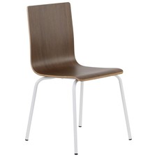 Chaise de conférence pour restaurants, hôtels, bureaux, blanc/noyer, WERDI B