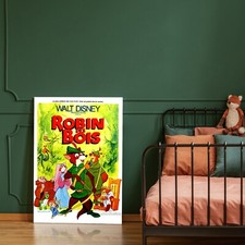 ROBIN DES BOIS - WALT DISNEY - REPRO AFFICHE SUR TOILE 340g (1973) (60 X 80) HQ