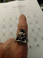 bague vintage Forme Crâne Squelette Serpent métal argenté Style biker Taille 62