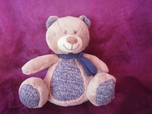 Doudou ours gris bleu chine - ours,