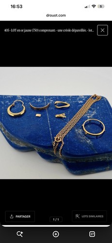 Lot bijoux 18k 750 1000 - or,
