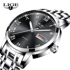 LIGE - Montre Bracelet Acier