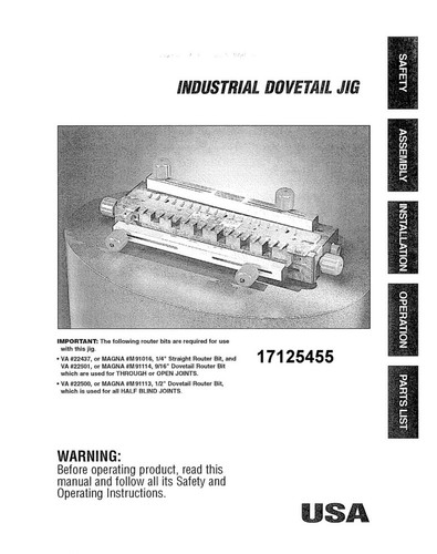 Craftsman 17125455 dovetail - 17125455,