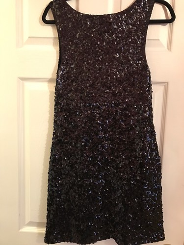 Amber blue sequin black mini - black,
