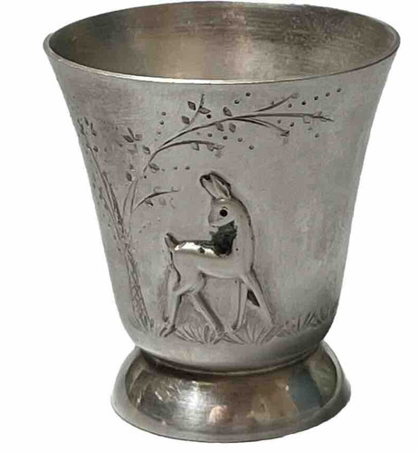 Timbale métal argenté sur