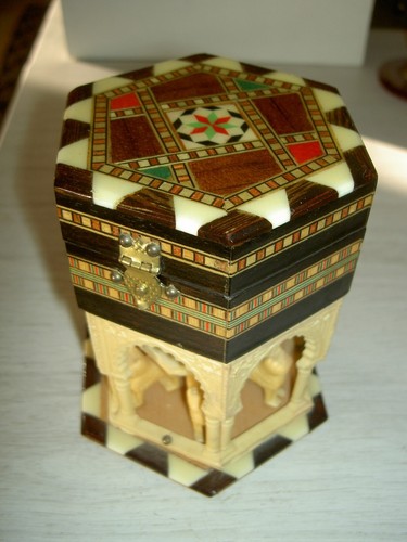Boite bijou marqueterie - marqueterie, bois