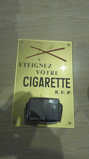 vintage ancienne plaque murale éteignez votre cigarette svp + cendrier inox