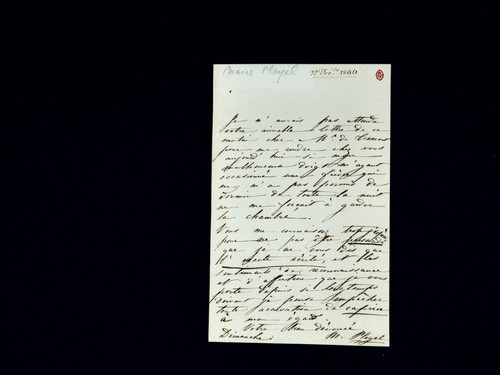 Marie pleyel lettre - pleyel,