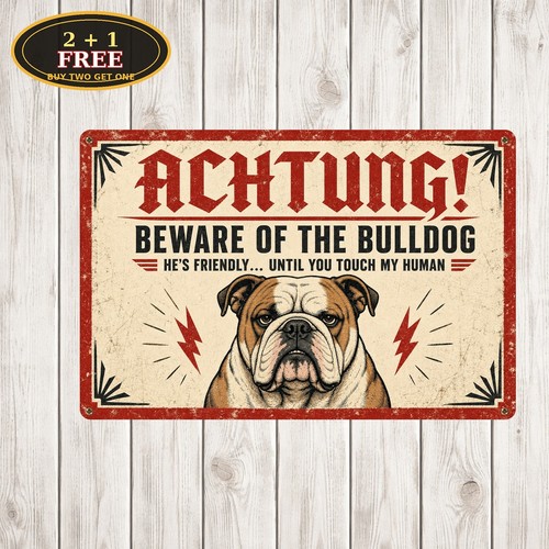 Old english bulldog achtung - old,