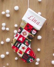 Chaussette ou Botte de Noël 5 / Brodée / Prénom & fil au choix / Made in France.