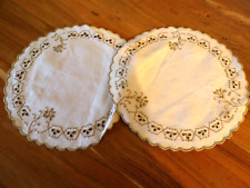 Linge ancien 2 Napperons ronds