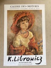 Affiche Katherine Librowicz. Signée avec envoi, 1982.