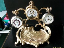 porte gousset ancien  laiton massif montre coq argent or18k patine verte 18