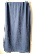 Grand Châle Gris Bleu 82% Polyester 18% Viscose 118 x 189cm TBE !