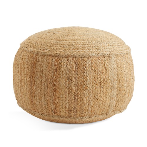 Jute braided pouf - braided,