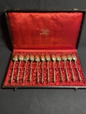 12 petites cuillères en vermeil, argent massif Victor Leneuf Paris 1885/1935