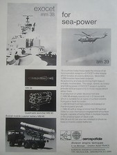 6/1977 PUB AEROSPATIALE EXOCET AM 39 MM 38 ANTI SHIP MISSILE FRELON MARINE AD