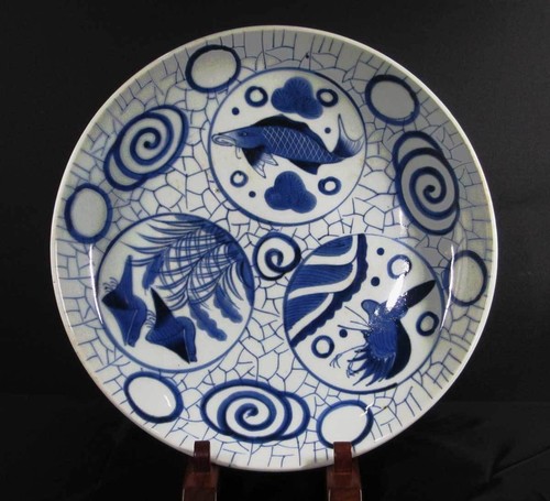 Grande assiette oiseau - , poisson