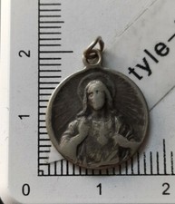 F13I06 pendentif Médaille religieux virgo carmeli argenté ésotérisme
