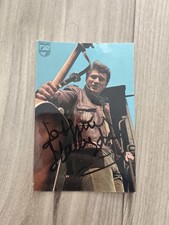 Autographe johnny hallyday An 60, Signature Ok, Dos Marque Collage Voir Photos