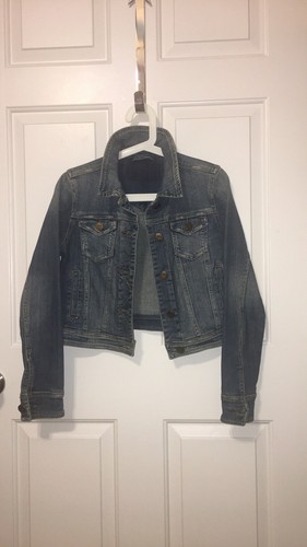 Cropped denim jean jacket - cropped,