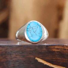 Turquoise bague 925 argent - turquoise, bague,