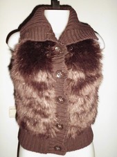 VESTE GILET FEMME MARRON SANS