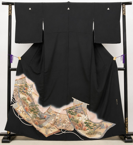 Kimono japonais kurotomesode - kimono,