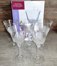 5 Verres A Vin Rouge Cristal D'Arques Modèle Florence 24 % PBO - Hauteur 16.8 cm