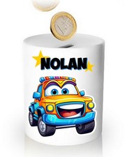 Tirelire enfant voiture personnalisée avec prénom – Cadeau original