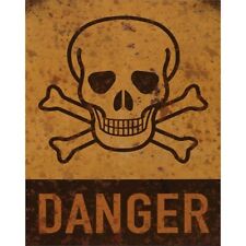 9973798 Plaque de Publicité Plaque Tête de Mort Danger Nostalgie Vintage 20x25cm