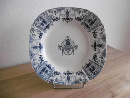 Plat creux faience gien - creux, decor