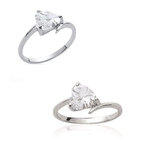 Bague solitaire cœur - bague,