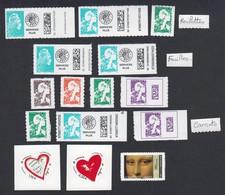 (FR1) Autoadhésifs 2023 - Marianne de l'avenir/engagée - Coeurs - Joconde 15 Tim