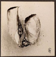 Peinture noir et blanc miniature signée bombe aerosol  graphic paint art