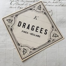 Etiquette ancienne dragées - etiquette,