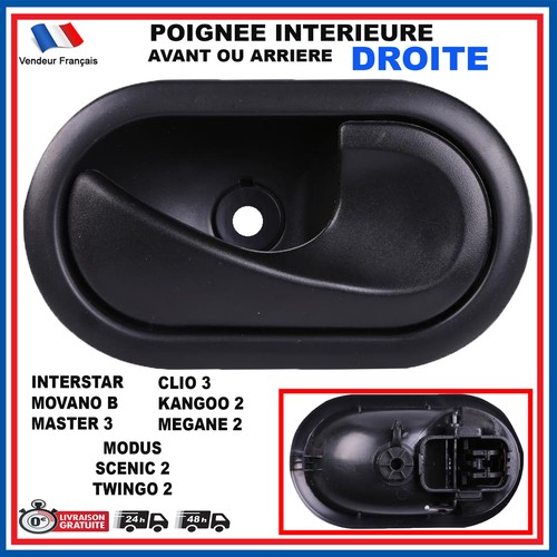 Poignée porte noir avant - poignée,